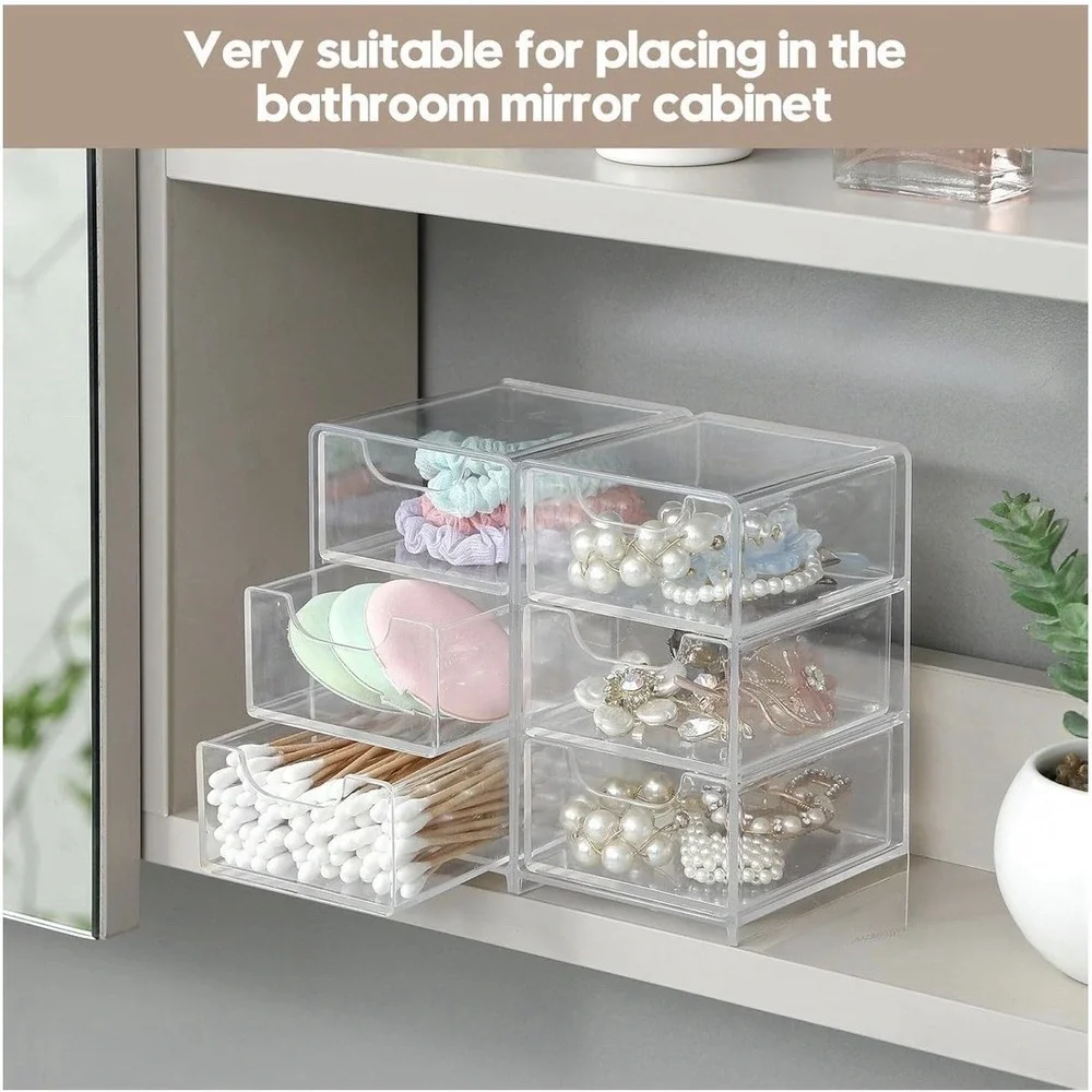Mini Clear Acrylic 3-Drawer Organizer (Hair Clips, Scrunchies, Jewelry)
